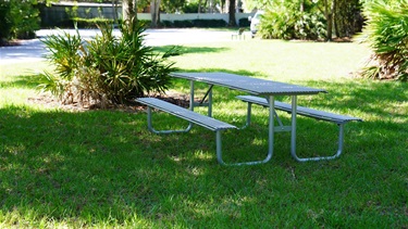 Benches and picnic areas for breaks
