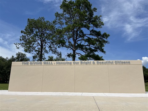 Crest Lake Park Giving Wall concrete blank wall