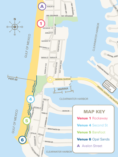 a map of beach ceremony locations. Click the link to view all