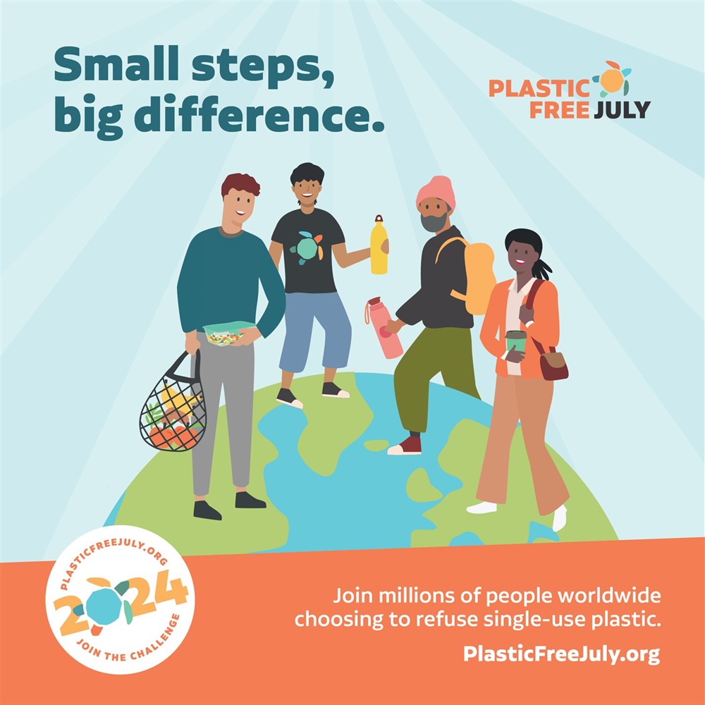 Plastic-free July graphic
