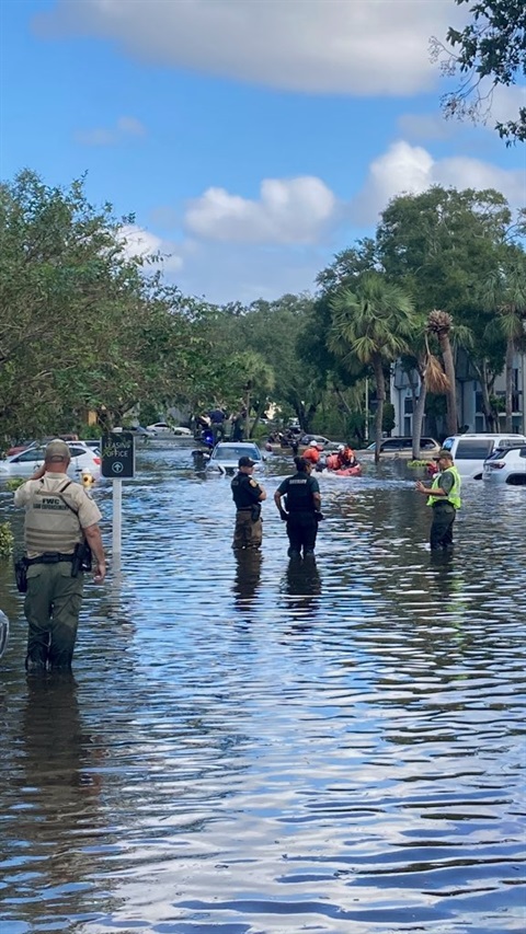 people standing in floodwoodwater